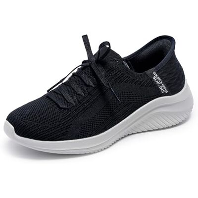 Skechers Ultra Flex 3.0 Brilliant Path, Zapatillas Mujer, Black Knit White Trim, 37 EU Skechers Ultra Flex 3.0 Brilliant Path, Zapatillas Mujer, Black Knit White Trim, 37 EU