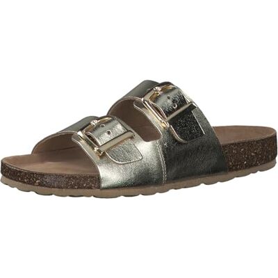 MARCO TOZZI Chanclas para Mujer, Piel, Plantilla Suave Feel Me, , Pantuflas, Platino, 41 EU MARCO TOZZI Chanclas para Mujer, Piel, Plantilla Suave Feel Me, , Pantuflas, Platino, 41 EU