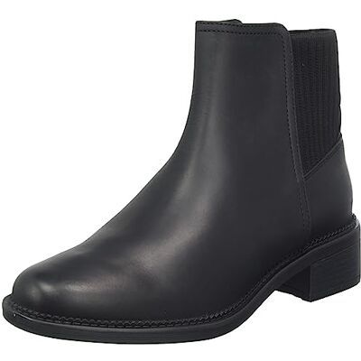 Clarks Botas Maye Palm Chelsea para mujer, piel negra, 35 EU Clarks Botas Maye Palm Chelsea para mujer, piel negra, 35 EU