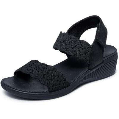 Skechers Cuñas Mujer Arya On The Rise Negro-Negro Skechers Cuñas Mujer Arya On The Rise Negro-Negro