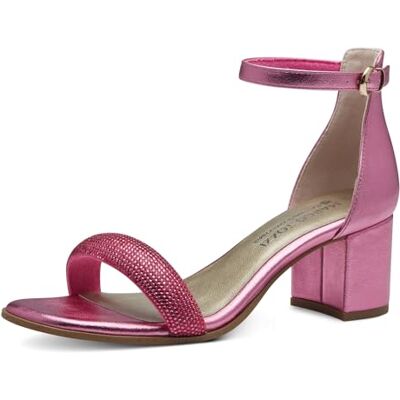 MARCO TOZZI by Guido Maria Kretschmer Sandalias de tacón con Correa Ajustable para Mujer, Cierre Trasero, Rosa Metalizado, 39 EU MARCO TOZZI by Guido Maria Kretschmer Sandalias de tacón con Correa Ajustable para Mujer, Cierre Trasero, Rosa Metalizado, 39 EU