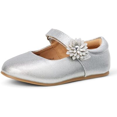 Amazon Essentials Bailarinas Mary Jane Niña, Plateado Purpurina, 23 EU Amazon Essentials Bailarinas Mary Jane Niña, Plateado Purpurina, 23 EU