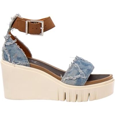 ART Catania, Sandalias con cuña Mujer, Denim-Cuero, 36 EU ART Catania, Sandalias con cuña Mujer, Denim-Cuero, 36 EU