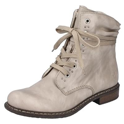 Rieker Botines de mujer con cordones 71218, botines de mujer, beige, 42 EU Rieker Botines de mujer con cordones 71218, botines de mujer, beige, 42 EU