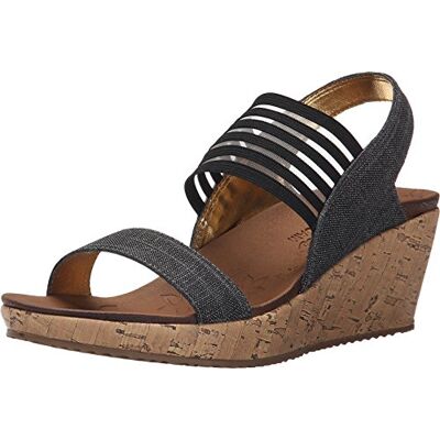 Skechers Rumbers-Sci Fi, Sandalias de Talón Abierto Mujer, Negro BBK Black Mitobuck Gore Trim, 37.5 EU Skechers Rumbers-Sci Fi, Sandalias de Talón Abierto Mujer, Negro BBK Black Mitobuck Gore Trim, 37.5 EU