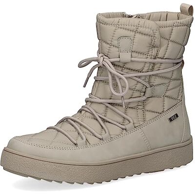 CAPRICE , Botines planos con cordones con forro cálido para Mujer, Beige (Warm Grey Co), 38 EU CAPRICE , Botines planos con cordones con forro cálido para Mujer, Beige (Warm Grey Co), 38 EU