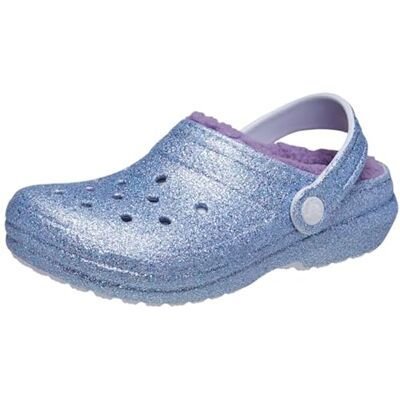 Crocs Unisex Niño Classic Lined Glitter Clog K Zueco, Frosted Glitter, 22/23 EU Crocs Unisex Niño Classic Lined Glitter Clog K Zueco, Frosted Glitter, 22/23 EU