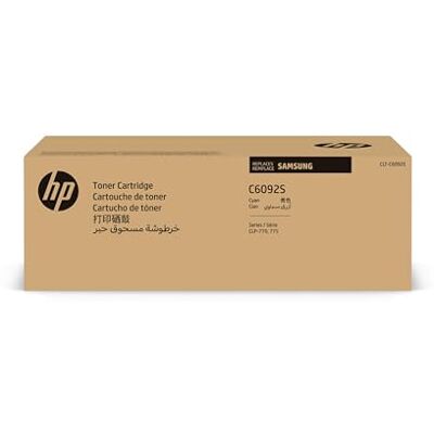 HP Samsung CLT-C6092S, , Cian, Cartucho Tóner Original, de 7.000 páginas, compatible con impresoras Samsung LaserJet Color CLP-770ND y CLP-775ND HP Samsung CLT-C6092S, , Cian, Cartucho Tóner Original, de 7.000 páginas, compatible con impresoras Samsung LaserJet Color CLP-770ND y CLP-775ND