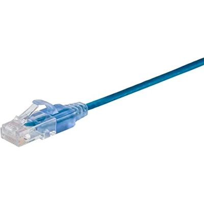 Monoprice Cable de conexión Azul Cat6A, 15,2 m, UTP 30 AWG 10G Cobre Puro sin enganches RJ45 SlimRun Serie Cable Ethernet Monoprice Cable de conexión Azul Cat6A, 15,2 m, UTP 30 AWG 10G Cobre Puro sin enganches RJ45 SlimRun Serie Cable Ethernet