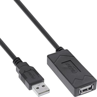 InLine ® Extensión activa USB 2.0 con amplificación de señal, USB A macho/hembra, cable de impresora, 7,5 m, 34616A InLine ® Extensión activa USB 2.0 con amplificación de señal, USB A macho/hembra, cable de impresora, 7,5 m, 34616A
