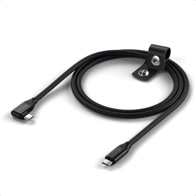SATECHI Cable USB-C Acodado, Carga PD 240W, 4K, Negro, 1 m Datos a 20Gbps, vídeo 4K@60Hz, conector de 90° con USB 3.2 Gen, trenzado, para iPhone 18, MacBook Air/Pro, iPad Air/Pro SATECHI Cable USB-C Acodado, Carga PD 240W, 4K, Negro, 1 m Datos a 20Gbps, vídeo 4K@60Hz, conector de 90° con USB 3.2 Gen, trenzado, para iPhone 18, MacBook Air/Pro, iPad Air/Pro