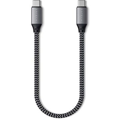 SATECHI Cable USB-C a USB-C, Carga 100W, 25 cm, Gris Espacial Datos a 480 Mbps, nailon trenzado resistente, compatible con MacBook, iPad, iPhone, portátiles y dispositivos USB-C SATECHI Cable USB-C a USB-C, Carga 100W, 25 cm, Gris Espacial Datos a 480 Mbps, nailon trenzado resistente, compatible con MacBook, iPad, iPhone, portátiles y dispositivos USB-C