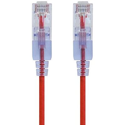 Monoprice Cable de conexión Cat6A de 3 pies, color rojo, UTP 30 AWG 10 G, cobre puro sin enganches, RJ45 SlimRun Series Ethernet Monoprice Cable de conexión Cat6A de 3 pies, color rojo, UTP 30 AWG 10 G, cobre puro sin enganches, RJ45 SlimRun Series Ethernet