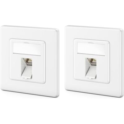 deleyCON 2x Toma de Red CAT7 1 Puerto 10 Gigabit Toma Empotrada Ethernet LAN/de Datos Blindada + 2x Conector Keystone CAT 7 RJ45 para Cable de Red DSL/Patch/Instalación Blanco deleyCON 2x Toma de Red CAT7 1 Puerto 10 Gigabit Toma Empotrada Ethernet LAN/de Datos Blindada + 2x Conector Keystone CAT 7 RJ45 para Cable de Red DSL/Patch/Instalación Blanco