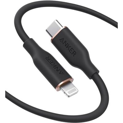 Anker Cable iPhone PowerLine III Flow, 180 cm, MFi, silicona Compatible con iPhone 13/13 Pro Max/12/11 Pro/X/XS/XR/8 Plus y AirPods Pro. Negro Anker Cable iPhone PowerLine III Flow, 180 cm, MFi, silicona Compatible con iPhone 13/13 Pro Max/12/11 Pro/X/XS/XR/8 Plus y AirPods Pro. Negro