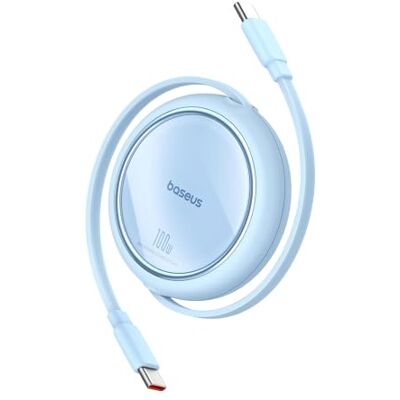 Baseus USB-C Mini Cable de Carga Retráctil de 100 W, Azul Baseus USB-C Mini Cable de Carga Retráctil de 100 W, Azul