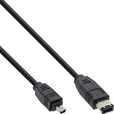 InLine Cable FireWire 34642, conector IEEE1394 de 4 pines a conector de 6 pines, negro, 1,8 m InLine Cable FireWire 34642, conector IEEE1394 de 4 pines a conector de 6 pines, negro, 1,8 m