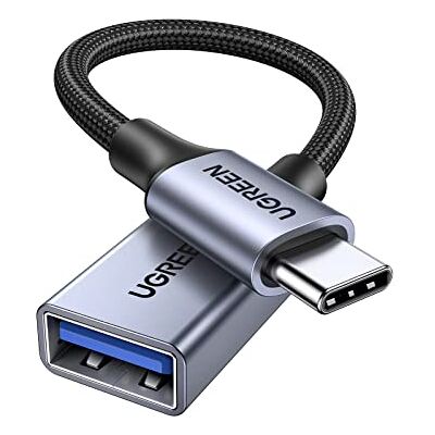UGREEN Adaptador USB a Tipo C 3.0 Cable OTG de Aluminio Nylon 5Gbps (Gray) Compatible con iPhone 18 Pro Max 16 15 Galaxy S26 MacBook Pro iMac iPad Carplay Laptop UGREEN Adaptador USB a Tipo C 3.0 Cable OTG de Aluminio Nylon 5Gbps (Gray) Compatible con iPhone 18 Pro Max 16 15 Galaxy S26 MacBook Pro iMac iPad Carplay Laptop