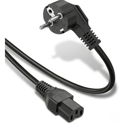 InLine 22098 Cable de alimentación, Enchufe Schuko CEE-7/7, 90 ° a Toma IEC-320-C15, 1,8 m, Color Negro InLine 22098 Cable de alimentación, Enchufe Schuko CEE-7/7, 90 ° a Toma IEC-320-C15, 1,8 m, Color Negro