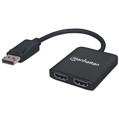 Manhattan -Products DisplayPort a HDMI Divisor de Puerto de Pantalla a 2 Puertos HDMI, concentrador MST, conmutador con resolución 4K @ 30Hz, Plug & Play, Accesorios Negro Manhattan -Products DisplayPort a HDMI Divisor de Puerto de Pantalla a 2 Puertos HDMI, concentrador MST, conmutador con resolución 4K @ 30Hz, Plug & Play, Accesorios Negro