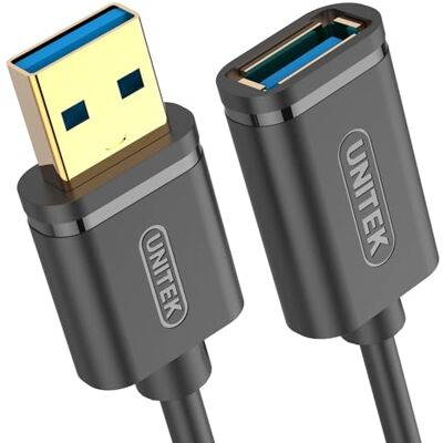 UNITEK Y-C459GBK Cable de extensión USB 3.0 A macho a USB A hembra de 2 metros, color negro UNITEK Y-C459GBK Cable de extensión USB 3.0 A macho a USB A hembra de 2 metros, color negro