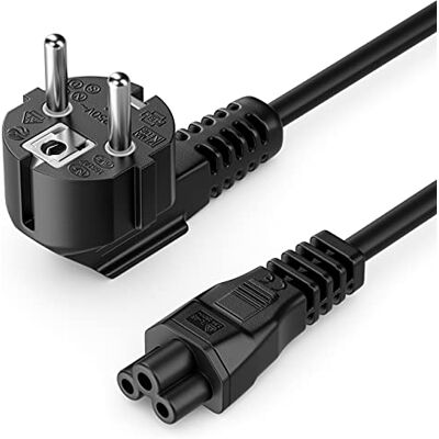 deleyCON 1m Cable de Alimentación con Enchufe Tipo F (CEE 7/7) en ángulo de 90° a Conector IEC C5 (Trébol) 2,5 A, para TV, Monitor, Pantalla, Portátil y Adaptador de Corriente Negro deleyCON 1m Cable de Alimentación con Enchufe Tipo F (CEE 7/7) en ángulo de 90° a Conector IEC C5 (Trébol) 2,5 A, para TV, Monitor, Pantalla, Portátil y Adaptador de Corriente Negro