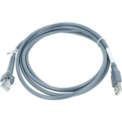 vhbw Cable de datos USB 2.0 (m) a RJ45 (m) compatible con Zebra DS2208 DS3400, DS3408, DS3508, DS3578 escáner de código barras Cable, 2 m gris vhbw Cable de datos USB 2.0 (m) a RJ45 (m) compatible con Zebra DS2208 DS3400, DS3408, DS3508, DS3578 escáner de código barras Cable, 2 m gris