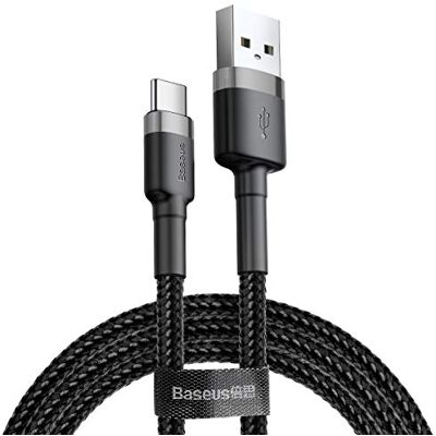 Baseus Accesorios Marca Modelo Cable USB para USB-C Cafule 2A 300 cm Gray-Black Baseus Accesorios Marca Modelo Cable USB para USB-C Cafule 2A 300 cm Gray-Black