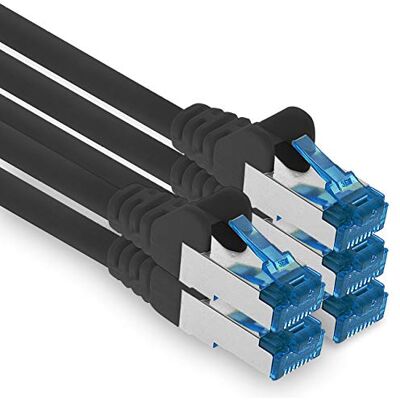 1aTTack.de 1.5m CAT.6 Cable de red Ethernet Gigabit Lan RJ45 CAT6 Cat6a 10Gbit/s negro 5 piezas 1aTTack.de 1.5m CAT.6 Cable de red Ethernet Gigabit Lan RJ45 CAT6 Cat6a 10Gbit/s negro 5 piezas