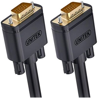 UNITEK Cable VGA de 20 m, 1080P VGA/SVGA para monitor de vídeo coaxial HD con 2 filtros de ferrita/contactos dorados/conector HD de 15 pines, compatible con proyectores, HDTV, pantallas Y-C508G UNITEK Cable VGA de 20 m, 1080P VGA/SVGA para monitor de vídeo coaxial HD con 2 filtros de ferrita/contactos dorados/conector HD de 15 pines, compatible con proyectores, HDTV, pantallas Y-C508G