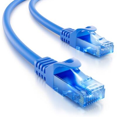 deleyCON 7,5m CAT.6 Ethernet Gigabit LAN Cable de Red RJ45 CAT6 Cable de Conexión Compatible con CAT.5 CAT.5e CAT.6a Cat.7 Azul deleyCON 7,5m CAT.6 Ethernet Gigabit LAN Cable de Red RJ45 CAT6 Cable de Conexión Compatible con CAT.5 CAT.5e CAT.6a Cat.7 Azul