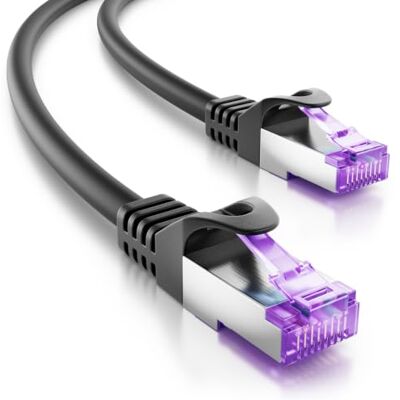 deleyCON 10m CAT7 Cable Red 10 Gigabit RJ45 Patch Ethernet (Cobre, Blindaje SFTP PiMF) para Highspeed LAN DSL Switch Modem Router Patchpanel CAT7 CAT6 CAT5 Negro deleyCON 10m CAT7 Cable Red 10 Gigabit RJ45 Patch Ethernet (Cobre, Blindaje SFTP PiMF) para Highspeed LAN DSL Switch Modem Router Patchpanel CAT7 CAT6 CAT5 Negro