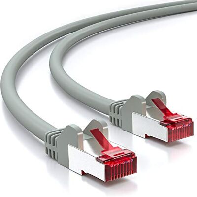 deleyCON 2m Cable de Red Cat6-1000 Mbit (Cobre, S/FTP, Libre de Halógenos) Cable Patch RJ45 Gigabit Ethernet LAN para DSL Internet Wi-Fi Switch Router Módem Panel de Conexiones PoE Gris deleyCON 2m Cable de Red Cat6-1000 Mbit (Cobre, S/FTP, Libre de Halógenos) Cable Patch RJ45 Gigabit Ethernet LAN para DSL Internet Wi-Fi Switch Router Módem Panel de Conexiones PoE Gris