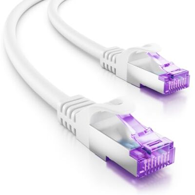deleyCON 1,5m CAT7 Cable Red 10 Gigabit RJ45 Patch Ethernet (Cobre, Blindaje SFTP PiMF) para Highspeed LAN DSL Switch Modem Router Patchpanel CAT7 CAT6 CAT5 Blanco deleyCON 1,5m CAT7 Cable Red 10 Gigabit RJ45 Patch Ethernet (Cobre, Blindaje SFTP PiMF) para Highspeed LAN DSL Switch Modem Router Patchpanel CAT7 CAT6 CAT5 Blanco