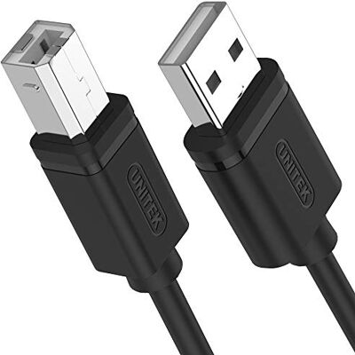 UNITEK Cable USB A a USB B (macho-macho) I 5 metros, estándar USB 2.0, PVC, 28AWG, 100% cobre, color negro I Cable de datos para impresora/impresora compatible con PC y portátil UNITEK Cable USB A a USB B (macho-macho) I 5 metros, estándar USB 2.0, PVC, 28AWG, 100% cobre, color negro I Cable de datos para impresora/impresora compatible con PC y portátil