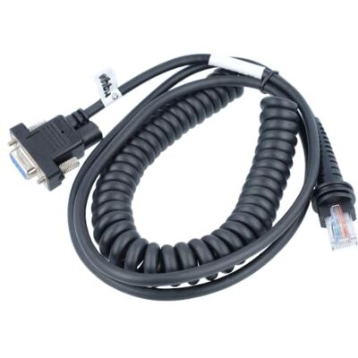 vhbw Cable de datos RJ45 (m) a RS232 (h) reemplaza Datalogic 90A051935, CAB-362 para escáner de código de barras Cable espiral, 3 m, negro vhbw Cable de datos RJ45 (m) a RS232 (h) reemplaza Datalogic 90A051935, CAB-362 para escáner de código de barras Cable espiral, 3 m, negro