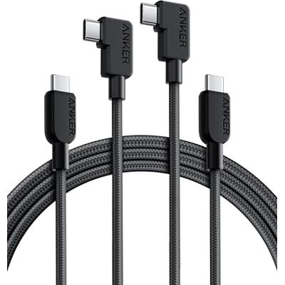 Anker Cable USB C en ángulo recto 240W, Pack 2, USB C a USB C Cable trenzado de 90 grados, 6 pies, para iPhone 18 pro Max 17 16 15, Samsung Galaxy S23, MacBook Pro 2020, iPad Pro Anker Cable USB C en ángulo recto 240W, Pack 2, USB C a USB C Cable trenzado de 90 grados, 6 pies, para iPhone 18 pro Max 17 16 15, Samsung Galaxy S23, MacBook Pro 2020, iPad Pro