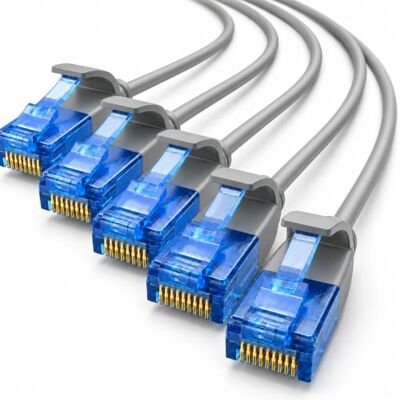 1aTTack.de 660066 Cable Cat6 Cat.6 Cable de red Cat 2m Cable de conexión Cable delgado (diámetro pequeño muy flexible) 1000 Mbit/s 5 piezas gris 1aTTack.de 660066 Cable Cat6 Cat.6 Cable de red Cat 2m Cable de conexión Cable delgado (diámetro pequeño muy flexible) 1000 Mbit/s 5 piezas gris