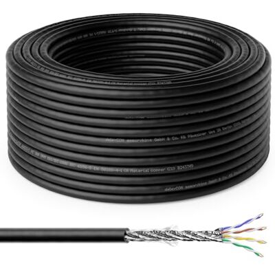 deleyCON 20m CAT 7 Cable Instalación Outdoor Cobre (CU) Rígido S/FTP PIMF Blindaje 10Gbps 1000MHz Exterior Resistente Clima Cable Red LAN Ethernet Datos Jardín Terraza deleyCON 20m CAT 7 Cable Instalación Outdoor Cobre (CU) Rígido S/FTP PIMF Blindaje 10Gbps 1000MHz Exterior Resistente Clima Cable Red LAN Ethernet Datos Jardín Terraza
