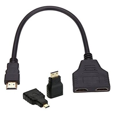 chenyang CY Cable de salida HDMI a VGA hembra con micro y mini adaptador HDMI para proyector, monitor, PC y ordenador portátil, color negro chenyang CY Cable de salida HDMI a VGA hembra con micro y mini adaptador HDMI para proyector, monitor, PC y ordenador portátil, color negro