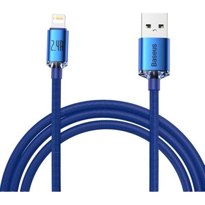 Baseus Cabo Usb Crystal Shine Para Iphone Lightning 8 Pinos 2,4A 2M Azul Baseus Cabo Usb Crystal Shine Para Iphone Lightning 8 Pinos 2,4A 2M Azul