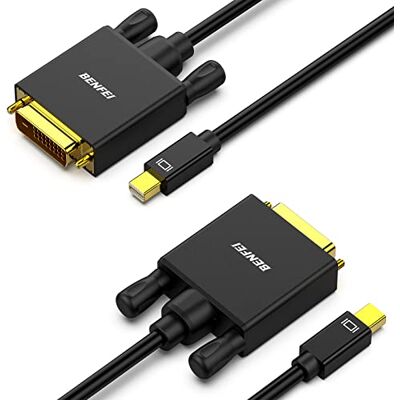 BENFEI Cable Mini DisplayPort a DVI, 2 paquetes de mini DP a DVI 1,83 m macho a macho, cable chapado en oro para MacBook, iMac (LG51) Surface Pro y laptop BENFEI Cable Mini DisplayPort a DVI, 2 paquetes de mini DP a DVI 1,83 m macho a macho, cable chapado en oro para MacBook, iMac (LG51) Surface Pro y laptop