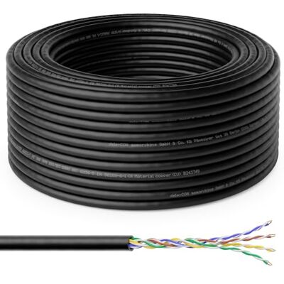 deleyCON 10m CAT6 Cable Instalación Outdoor Red 1000 Mbit GIGABIT Cobre (CU) Rígido Cable Instalación LAN Ethernet Datos Exterior Resistente Clima Jardín Terraza Taller deleyCON 10m CAT6 Cable Instalación Outdoor Red 1000 Mbit GIGABIT Cobre (CU) Rígido Cable Instalación LAN Ethernet Datos Exterior Resistente Clima Jardín Terraza Taller