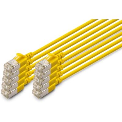 Digitus Cable LAN Cat 6A – 5 m – 10 unidades – Slim – F/FTP – Amarillo 10 Gbit/s – Apantallado – PoE+ – AWG 32/7 – LSZH – Cable de red RJ45 – Compatible con Cat 6 y Cat 7 Digitus Cable LAN Cat 6A – 5 m – 10 unidades – Slim – F/FTP – Amarillo 10 Gbit/s – Apantallado – PoE+ – AWG 32/7 – LSZH – Cable de red RJ45 – Compatible con Cat 6 y Cat 7