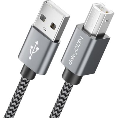 deleyCON 1,5m USB 2.0 Cable Impresora Escáner USB A a B Conector para Impresora Láser Escáner Printer MIDI Copiadora Multifunción deleyCON 1,5m USB 2.0 Cable Impresora Escáner USB A a B Conector para Impresora Láser Escáner Printer MIDI Copiadora Multifunción