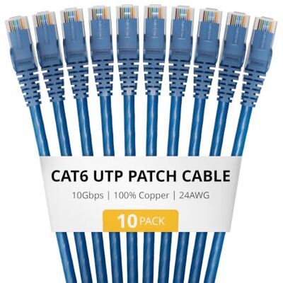 StarTech 10 Cables Cat6 Azules de 25cm Antienganches (CAT6UTP25CMBL10PK) Conectores RJ45 UTP, Cobre Puro 24AWG, Contactos Chapados en Oro, Alivio de Tensión, 10 Gbps, 250MHz StarTech 10 Cables Cat6 Azules de 25cm Antienganches (CAT6UTP25CMBL10PK) Conectores RJ45 UTP, Cobre Puro 24AWG, Contactos Chapados en Oro, Alivio de Tensión, 10 Gbps, 250MHz