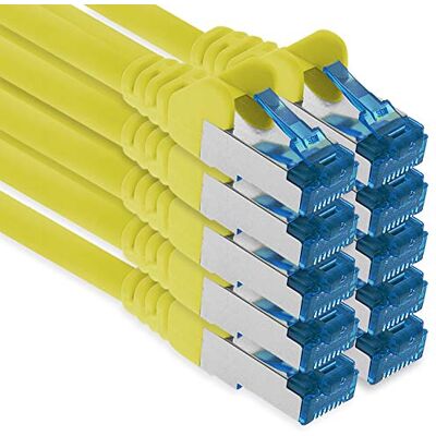 1aTTack.de 1.5m CAT.6 Cable de red Ethernet Gigabit Lan RJ45 CAT6 Cat6a 10Gbit/s amarillo 10 piezas 1aTTack.de 1.5m CAT.6 Cable de red Ethernet Gigabit Lan RJ45 CAT6 Cat6a 10Gbit/s amarillo 10 piezas