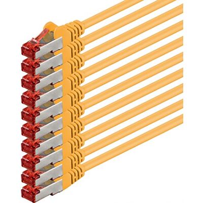 1aTTack.de 10x 2m Cable de red SFTP PIMF Cat6 RJ45 amarillo 1aTTack.de 10x 2m Cable de red SFTP PIMF Cat6 RJ45 amarillo