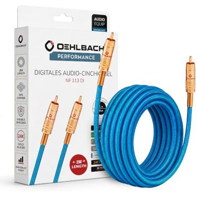 OEHLBACH NF 113 DI 200 Digitales Audio-Cinchkabel Hochwertiges S/PDIF Koaxialkabel, Mehrfach Schirmung, 75 Ohm 2m blau, 2,0 m OEHLBACH NF 113 DI 200 Digitales Audio-Cinchkabel Hochwertiges S/PDIF Koaxialkabel, Mehrfach Schirmung, 75 Ohm 2m blau, 2,0 m