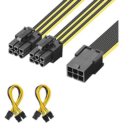 J&D 2 Paquetes 6 Pin Hembra a 2X 6 Pin Macho PCI Express (PCIe) Tarjeta de Vídeo Adaptador Cable Divisor de Alimentación 20cm J&D 2 Paquetes 6 Pin Hembra a 2X 6 Pin Macho PCI Express (PCIe) Tarjeta de Vídeo Adaptador Cable Divisor de Alimentación 20cm